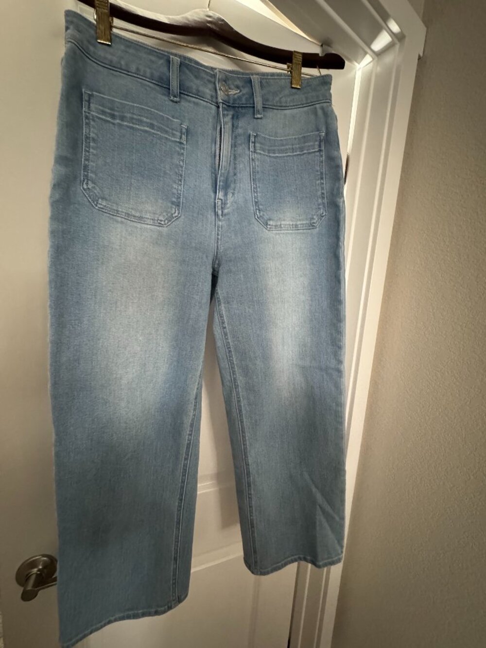 Quince: Bella Stretch Patch Pocket Wide Leg Jeans